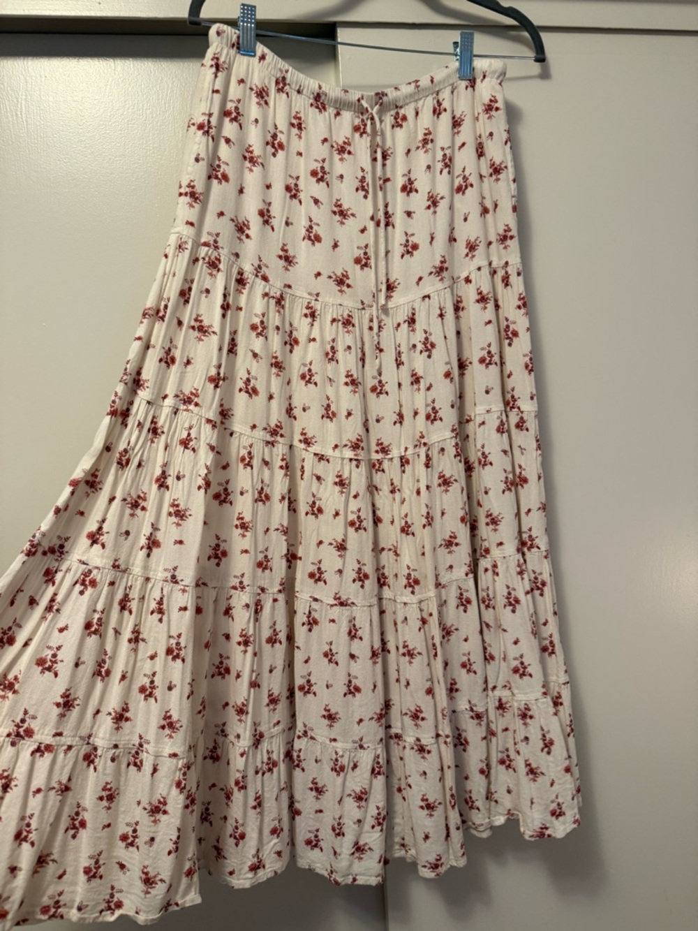 Free People Cream Maxi Skirt with Rust Floral Print - Picture 3 of 3